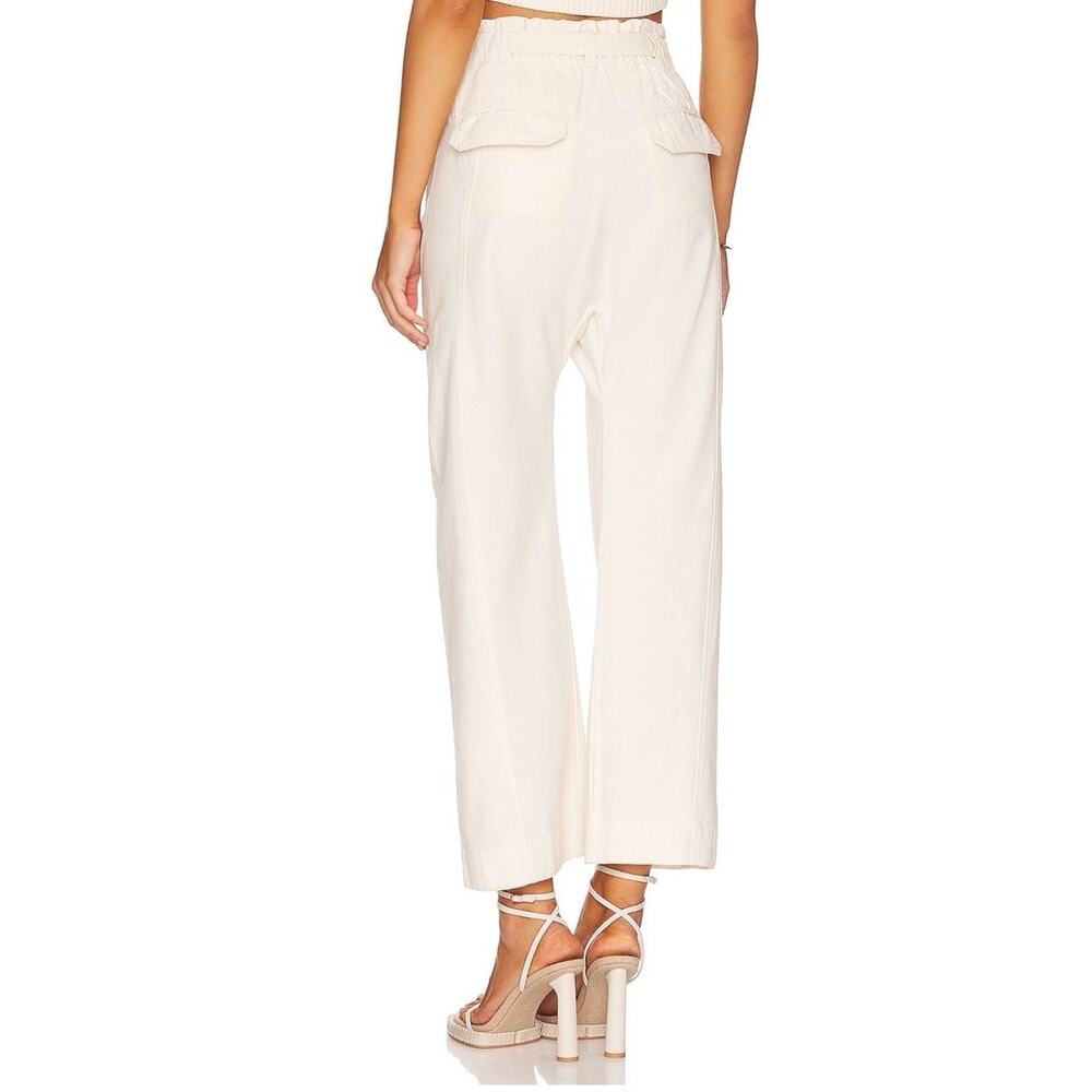 NWT Free People Sky Rider Drop Crotch Harem Ecru Cotton Linen Pants Size Large - Picture 2 of 8